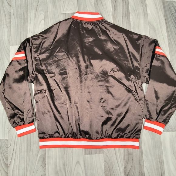 Cleveland Browns Jacket Adult L Season Ticket Member Bomber Brown NFL Satin - Picture 2 of 13